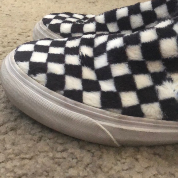 fuzzy checkered vans